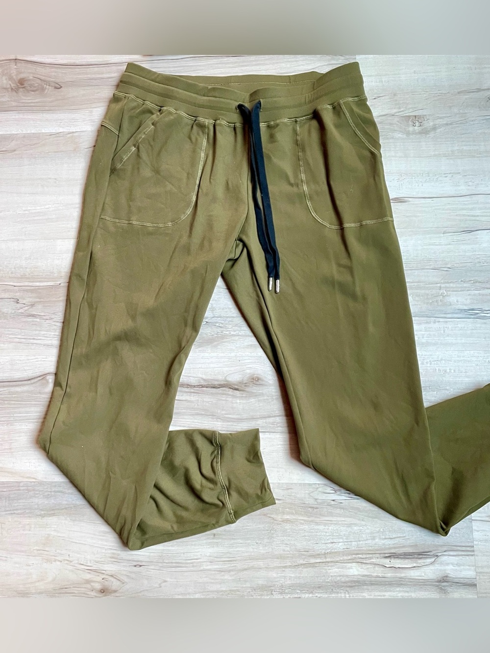 ZYIA Olive Green Track Joggers with Drawstring Waist Active set - Picture 4 of 16